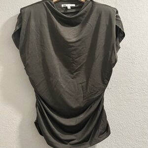 DR2 Cowl Neck Sleeveless‎ Ruched Blouse Top XS